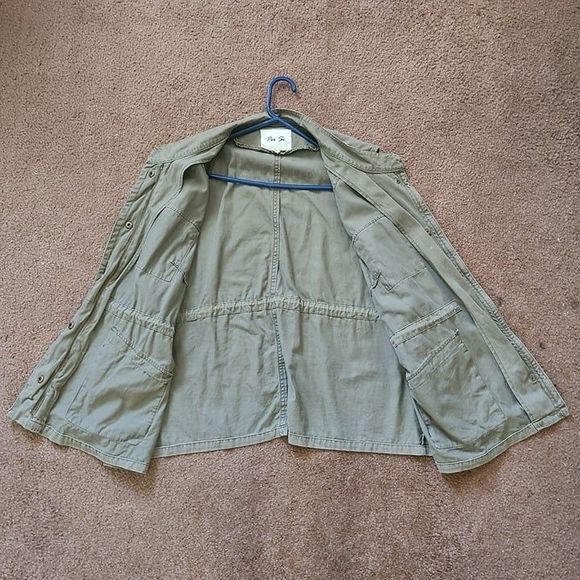 Per Se Women's Utility Vest Green Sleeveless Multi-Pocket Drawstring Cotton - Picture 7 of 7